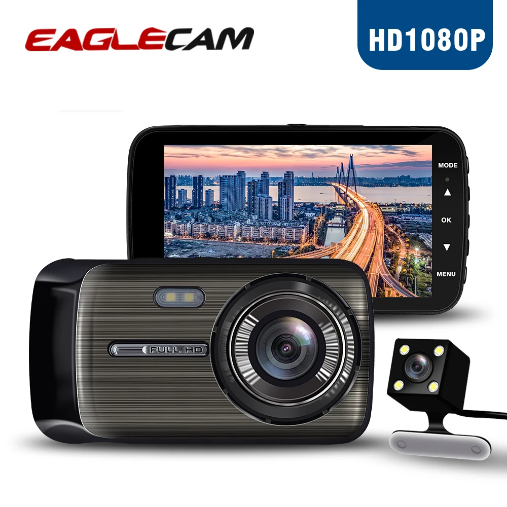 4 0 дюймов HD Автомобильный видеорегистратор 2 камеры s Цифровой Dash Cam