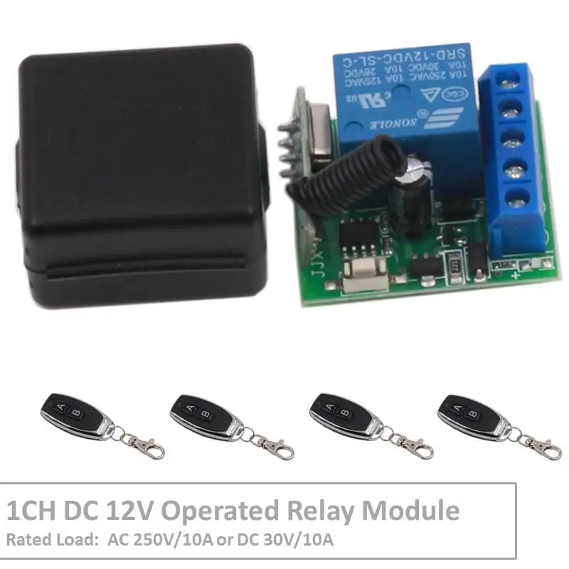 Wireless Remote Control Switch DC 12V Operated 1CH rf 433Mhz Relay Receiver & 500m Transmitter for Remote Garden and Led Switch
Wireless Remote Control Switch DC 12V Operated 1CH rf 433Mhz Relay Receiver & 500m Transmitter for Remote Garden and Led Switch
