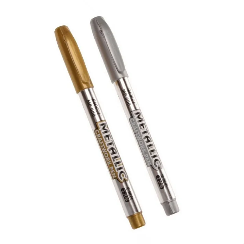 1 шт. золотистые и Серебристые принадлежности для студентов 5 мм маркер ручка