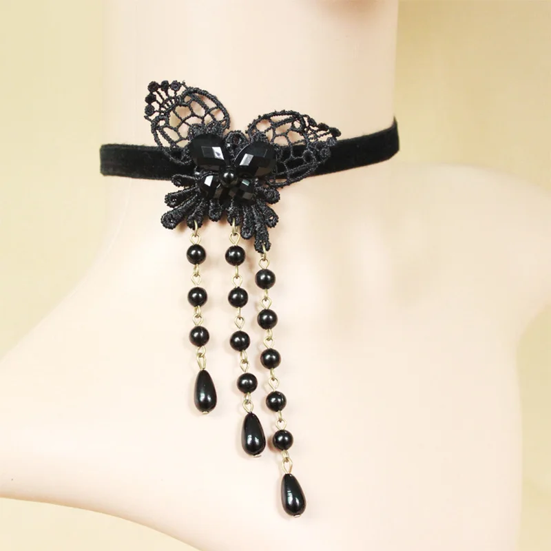 12 Pieces/Lot Vintage Lace Tassel Pendant Necklace Imitation Pearl Water Drop Chokers For Bridesmaids Big Butterfly Lace Chains
12 Pieces/Lot Vintage Lace Tassel Pendant Necklace Imitation Pearl Water Drop Chokers For Bridesmaids Big Butterfly Lace Chains