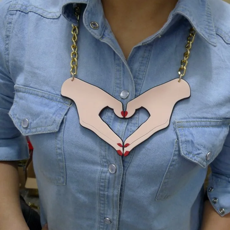 manufacturers in Europe and the United States brand hands Heart Necklace exaggerated hip-hop | Украшения и аксессуары