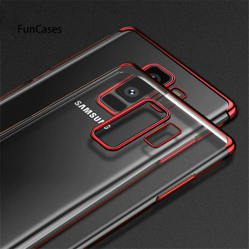 Мягкий чехол из ТПУ с покрытием для samsung Galaxy S9 S8 Plus S7 S6 Edge Note 8 5 черный серебристый