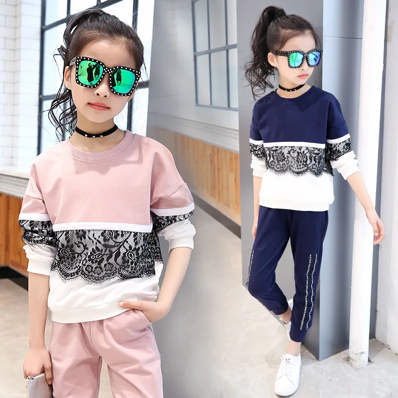 Big Girl Spring Fall Clothes Set Kids Girls Lace Fashion 2pcs Clothing Sets Sweatshirt+Pants Casual suits for big Children
Big Girl Spring Fall Clothes Set Kids Girls Lace Fashion 2pcs Clothing Sets Sweatshirt+Pants Casual suits for big Children