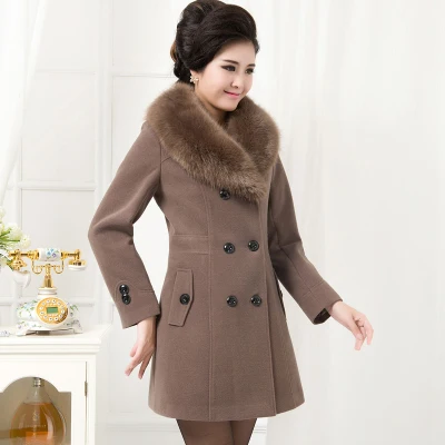 New Fashion 2017 Autumn Winter Plus size Fur collar Long Wool Slim Stand collar Female Middle-aged old Cashmere coat
New Fashion 2017 Autumn Winter Plus size Fur collar Long Wool Slim Stand collar Female Middle-aged old Cashmere coat
