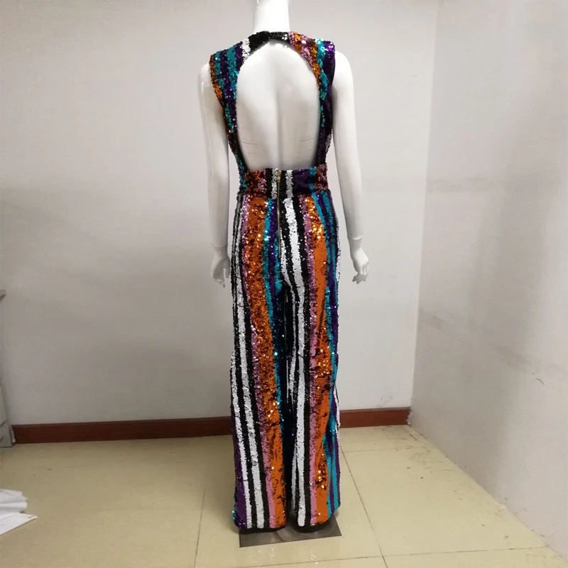 New Fashion Sexy V Neck Multicolor Sequins Jumpsuit Party Outfit Causal Clothing Sleeveless Backless Jumpsuit Vesrtido Wholesale
New Fashion Sexy V Neck Multicolor Sequins Jumpsuit Party Outfit Causal Clothing Sleeveless Backless Jumpsuit Vesrtido Wholesale