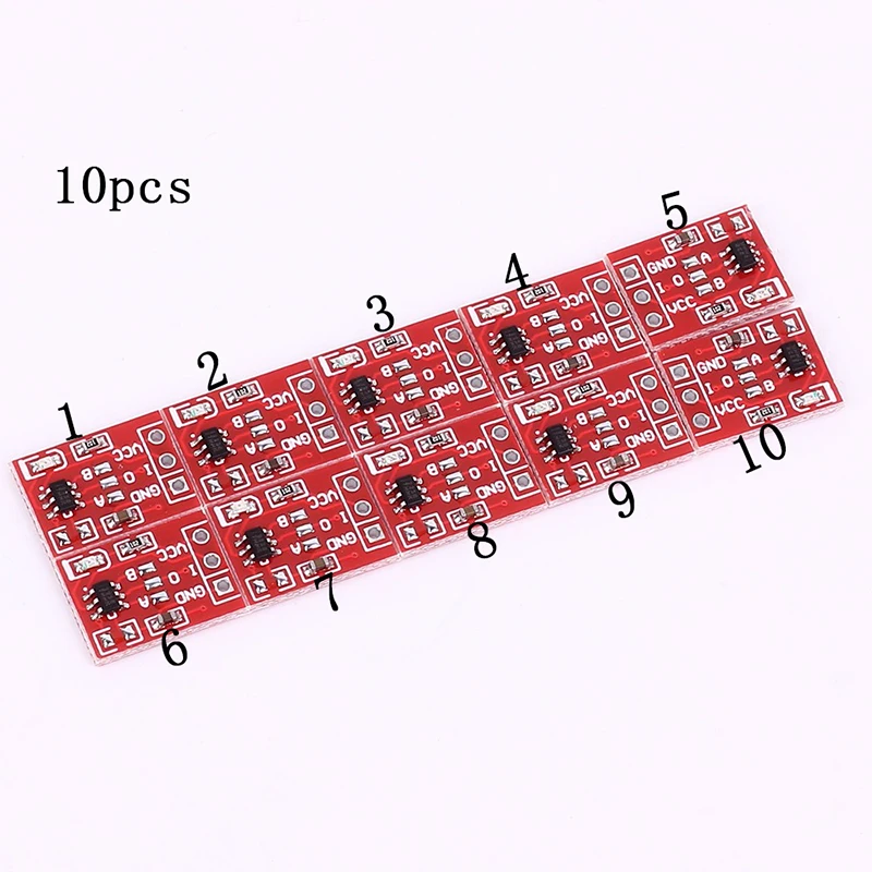 Модуль сенсорной кнопки TTP223 на 10 штук, емкостные переключатели с функцией самозажима/без зажима, 2.5-5.5В включения.