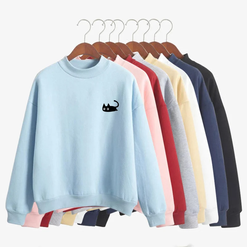 Spring Autumn Casual Wear Pullovers Fleece Cute Printed Hoodies Women Kawaii Cartoon Black Cat Long Sleeve Harajuku Sweatshirt
Spring Autumn Casual Wear Pullovers Fleece Cute Printed Hoodies Women Kawaii Cartoon Black Cat Long Sleeve Harajuku Sweatshirt