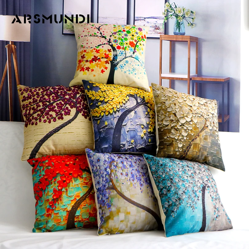 Floral Tree Linen Cushion Cover Waist Back Christmas Decorations For Home Soft Living Room Use Cute Pastoral Style Pillow Case
Floral Tree Linen Cushion Cover Waist Back Christmas Decorations For Home Soft Living Room Use Cute Pastoral Style Pillow Case