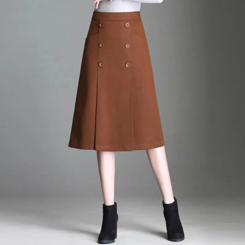 Winter Fall Fashion Office Lady Women Camel Woolen Buttons Mid-calf Wool Skirt , Female Woman 4xl Double Breasted Woolen Skirts
Winter Fall Fashion Office Lady Women Camel Woolen Buttons Mid-calf Wool Skirt , Female Woman 4xl Double Breasted Woolen Skirts