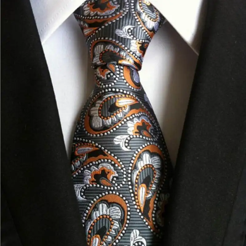 

SKng New Fashion 8cm 100% Silk Ties Mens Neck Tie Jacquard Woven Ties for Men Wedding Suit Business Party Gravatas 20 Colors