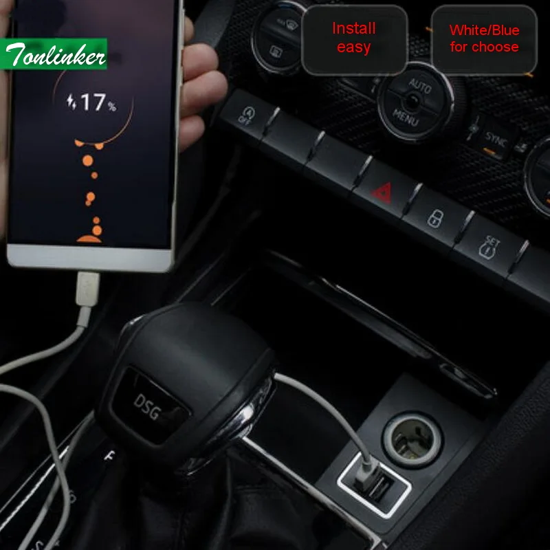 Tonlinker Cover Sticker For Skoda Kodiaq 2017-18 Car Styling 1Pcs installed Double USB charger/cigarette lighter With LED light
Tonlinker Cover Sticker For Skoda Kodiaq 2017-18 Car Styling 1Pcs installed Double USB charger/cigarette lighter With LED light