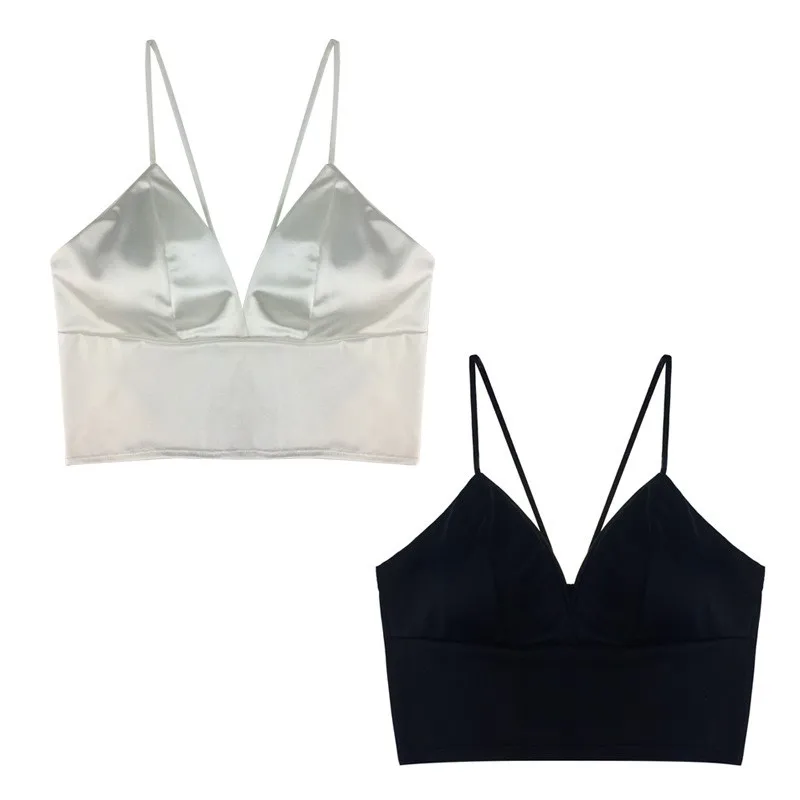 Sexy Crop Top Women Satin Silk Camis Bralette Camisole feminino Spaghetti Strap Cropped t shirt Ladies Crochet Camis 2020
Sexy Crop Top Women Satin Silk Camis Bralette Camisole feminino Spaghetti Strap Cropped t shirt Ladies Crochet Camis 2020