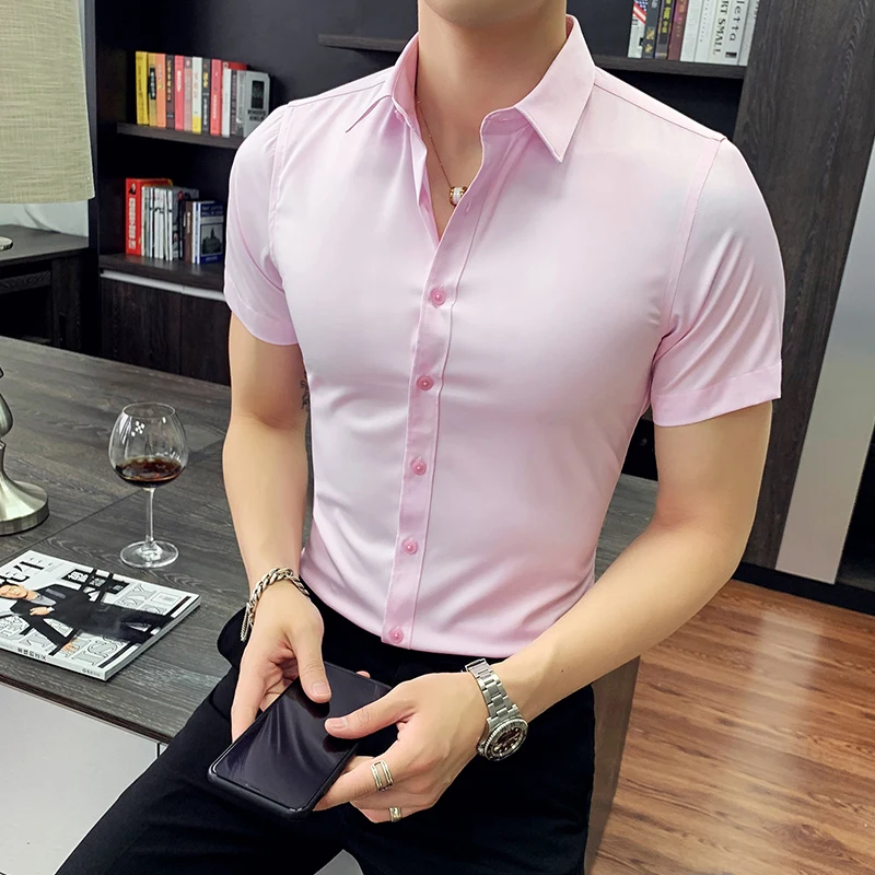 2019 European style Men High quality pure cotton Casual short-sleeved shirt/Male slim fit lapel Business shirts Plus size S-4XL
2019 European style Men High quality pure cotton Casual short-sleeved shirt/Male slim fit lapel Business shirts Plus size S-4XL
