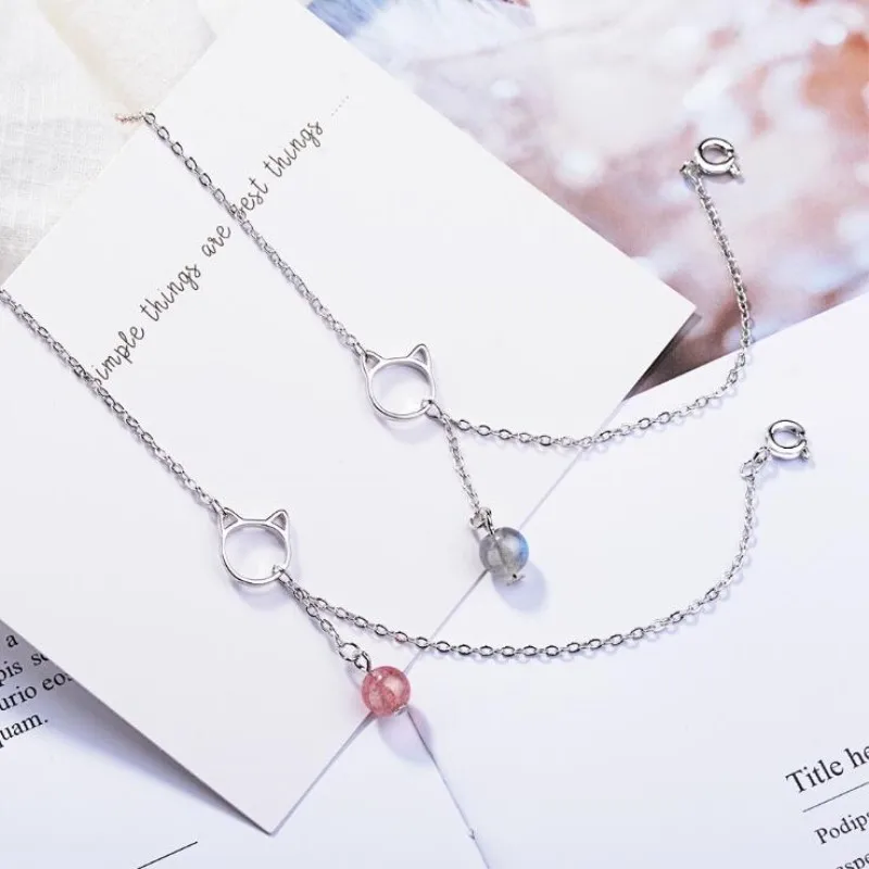 New Fashion Temperament Cute Animal Silver Plated Jewelry Hollow Cat Strawberry Crystal Gift Bracelets SB112
New Fashion Temperament Cute Animal Silver Plated Jewelry Hollow Cat Strawberry Crystal Gift Bracelets SB112