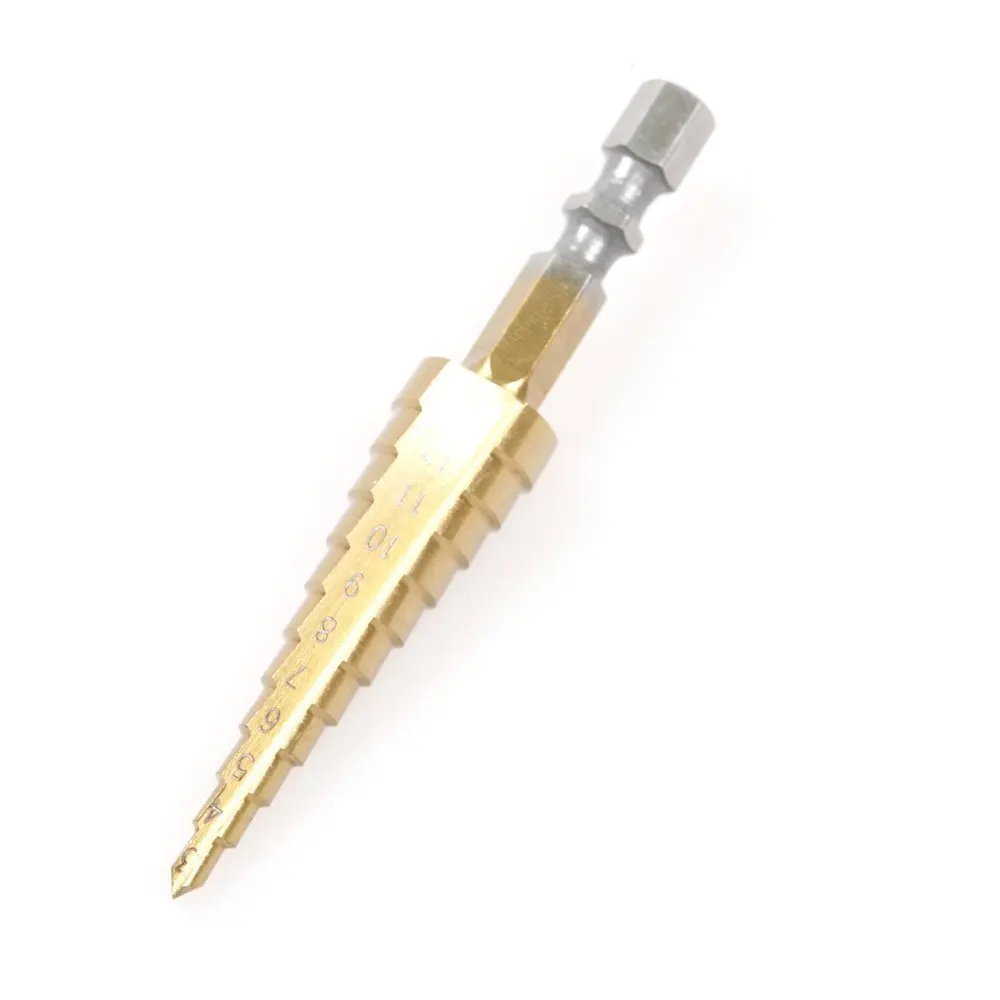 3pc 1/4" Hex shank HSS Titanium Coated Step Drill Bit Set Uni Bit metal Hole drill Bit woodworking tool ,4-12/20/30
3pc 1/4" Hex shank HSS Titanium Coated Step Drill Bit Set Uni Bit metal Hole drill Bit woodworking tool ,4-12/20/30