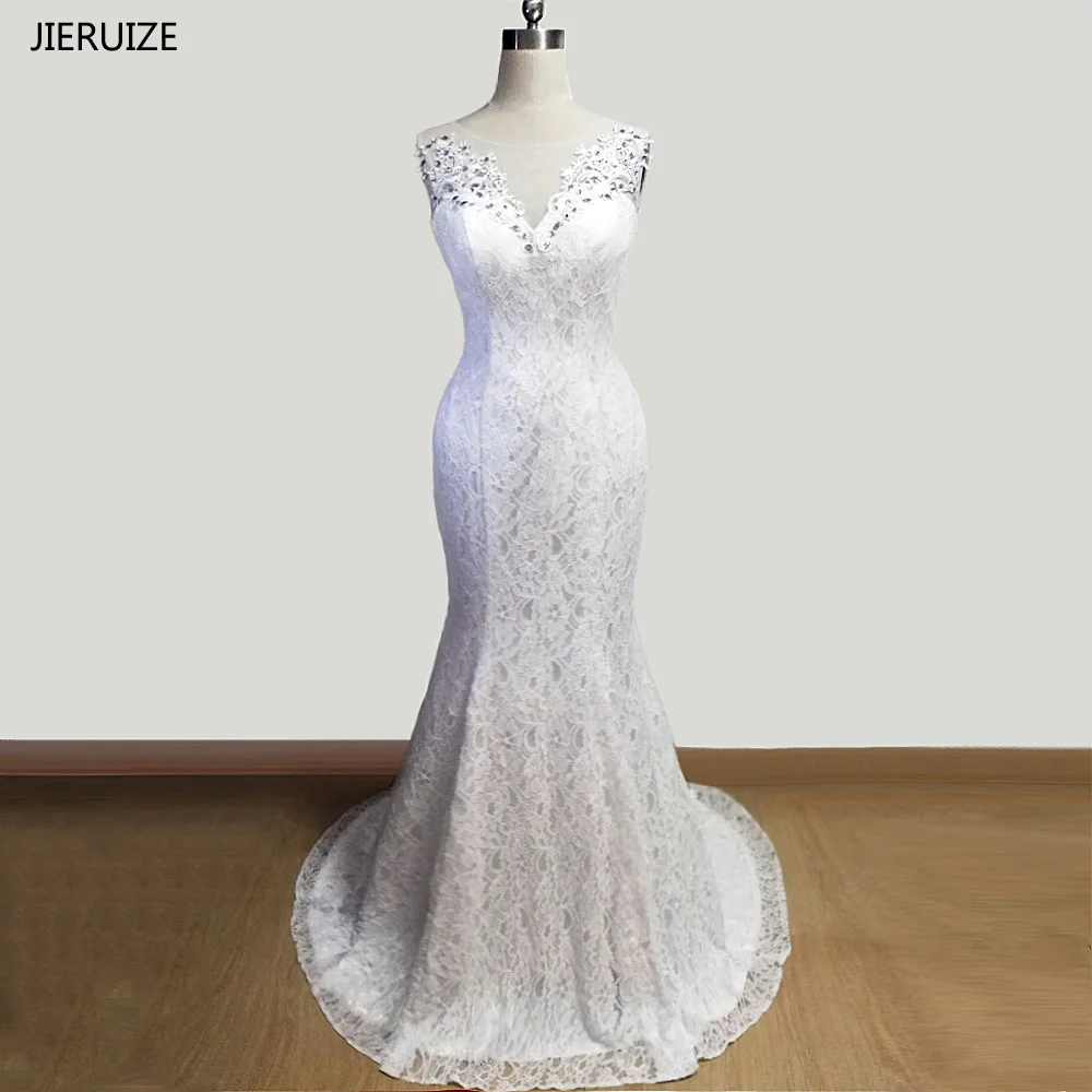 JIERUIZE White Lace Mermaid Wedding Dresses Lace Up Back Beaded Wedding Gowns vestidos de noiva robe de mariee
JIERUIZE White Lace Mermaid Wedding Dresses Lace Up Back Beaded Wedding Gowns vestidos de noiva robe de mariee