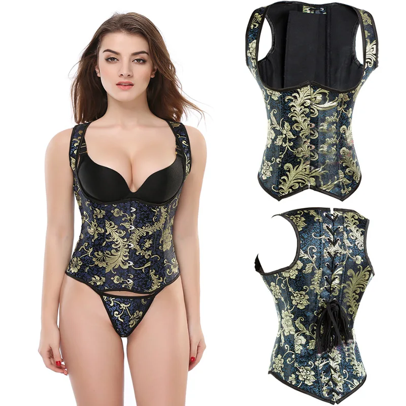 Underbust Corset Steampunk Steel Boned Waist Trainer Cincher Vintage Floral Print Sexy Corselet Gothic Bustier Vest Top Women
Underbust Corset Steampunk Steel Boned Waist Trainer Cincher Vintage Floral Print Sexy Corselet Gothic Bustier Vest Top Women