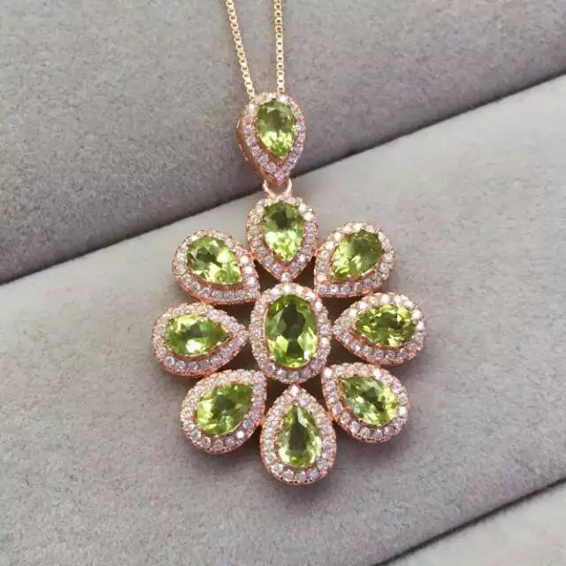 Natural red garnet gem pendant S925 silver Natural green peridot Pendant Necklace trendy Flower group women wedding fine jewelry
Natural red garnet gem pendant S925 silver Natural green peridot Pendant Necklace trendy Flower group women wedding fine jewelry