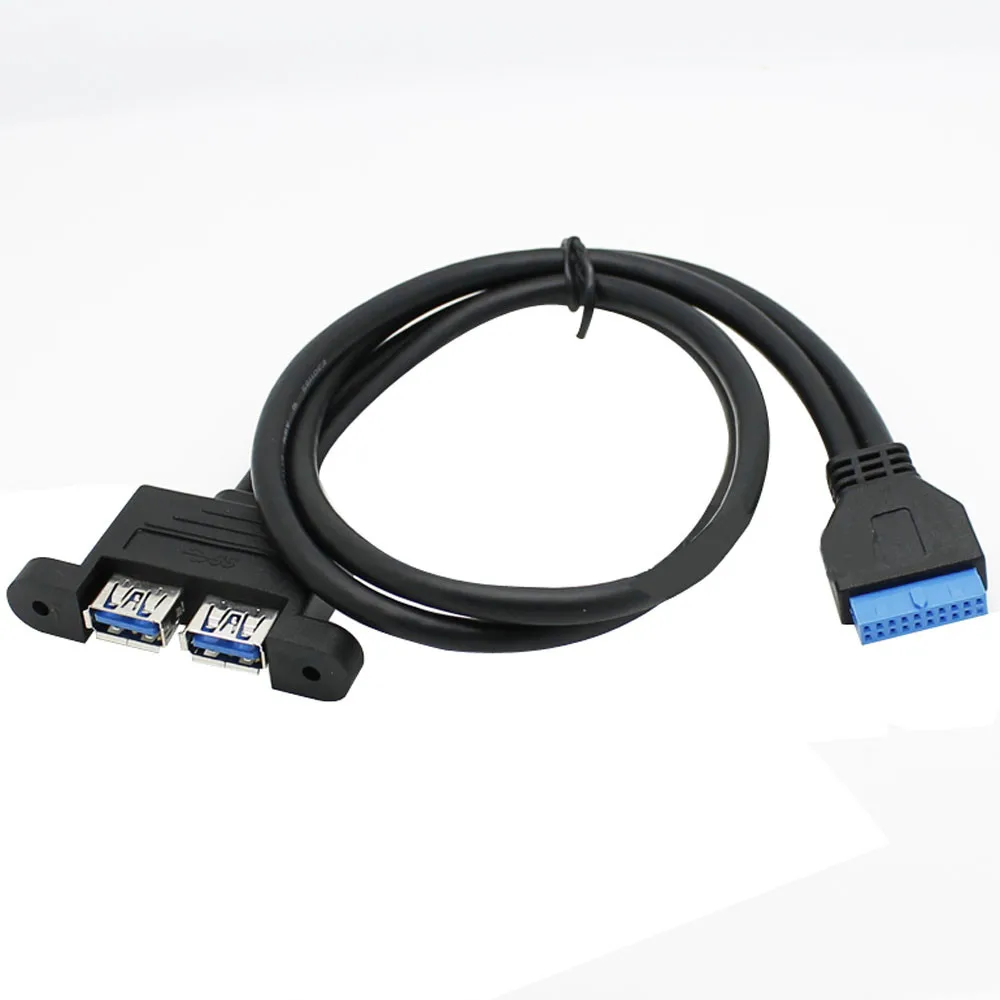 2-портовый USB 3.0A гайка к материнской плате 20-игольчатый Внешний резьбовой кабель