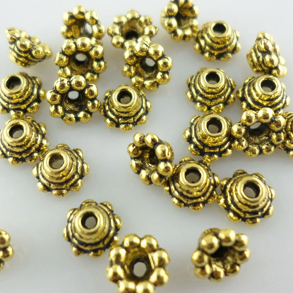 120pcs Tibetan Gold/Silver Alloy Small Flower End Bead Caps 5x3mm Charm Jewelry Bracelet Beading
120pcs Tibetan Gold/Silver Alloy Small Flower End Bead Caps 5x3mm Charm Jewelry Bracelet Beading