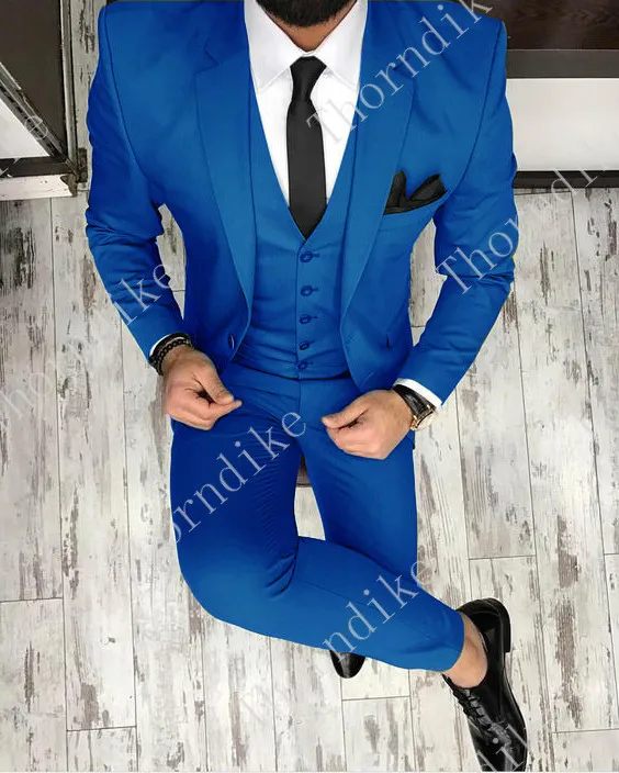 Мужской деловой костюм Thorndike темно синий приталенный Классический пиджак + брюки