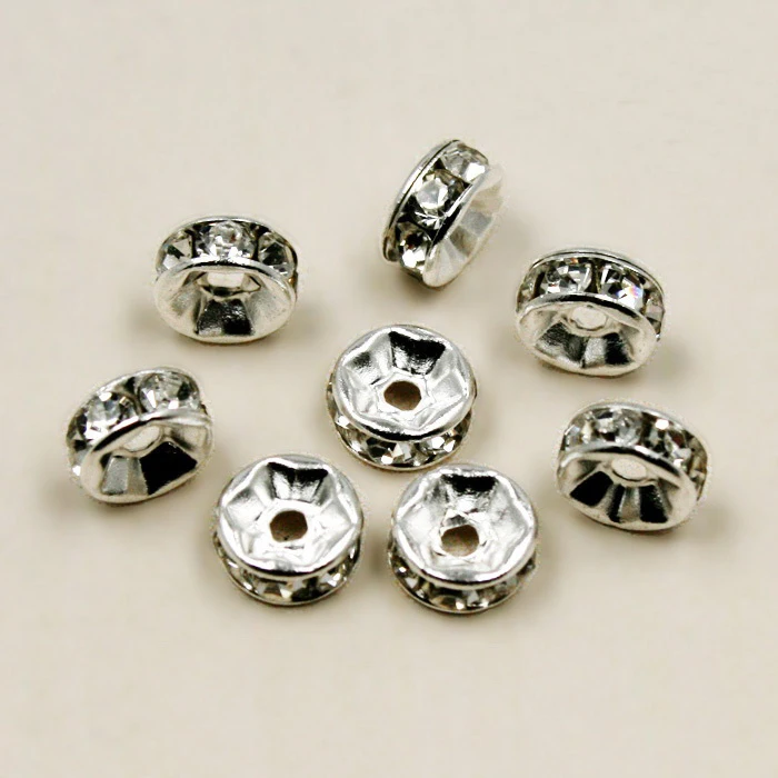 500pcs/lot 6mm Silver Plated White Rondelle Loose Rhinestone Spacer Beads for Jewelry Making
500pcs/lot 6mm Silver Plated White Rondelle Loose Rhinestone Spacer Beads for Jewelry Making