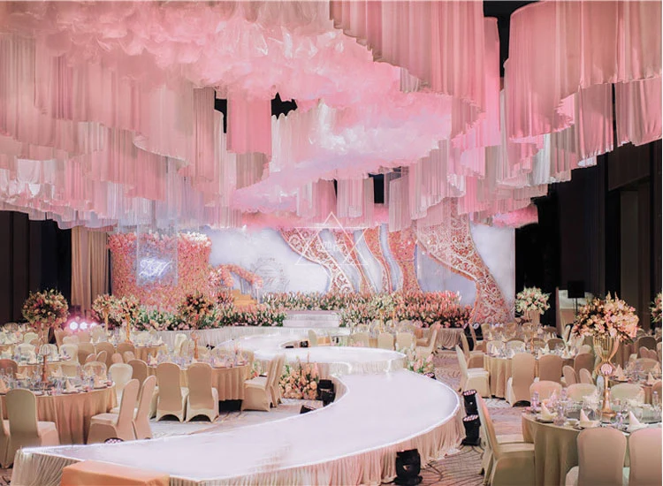 Customized Upscale Wedding Stage Ceiling Decoration Yarn S-shaped Wave Design Genting Yarn Mantle Haning Ornament
Customized Upscale Wedding Stage Ceiling Decoration Yarn S-shaped Wave Design Genting Yarn Mantle Haning Ornament