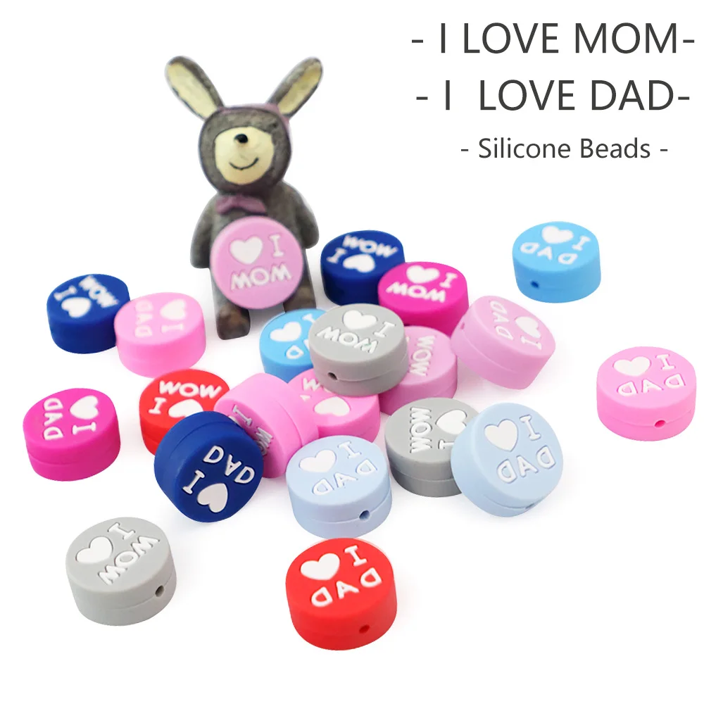 5pc Silicone Beads For Baby Teething Toy I LOVE MOM DAD DIY Chain Necklace Nursing Baby Teeth Silicone Teethers Beads bpa free
5pc Silicone Beads For Baby Teething Toy I LOVE MOM DAD DIY Chain Necklace Nursing Baby Teeth Silicone Teethers Beads bpa free