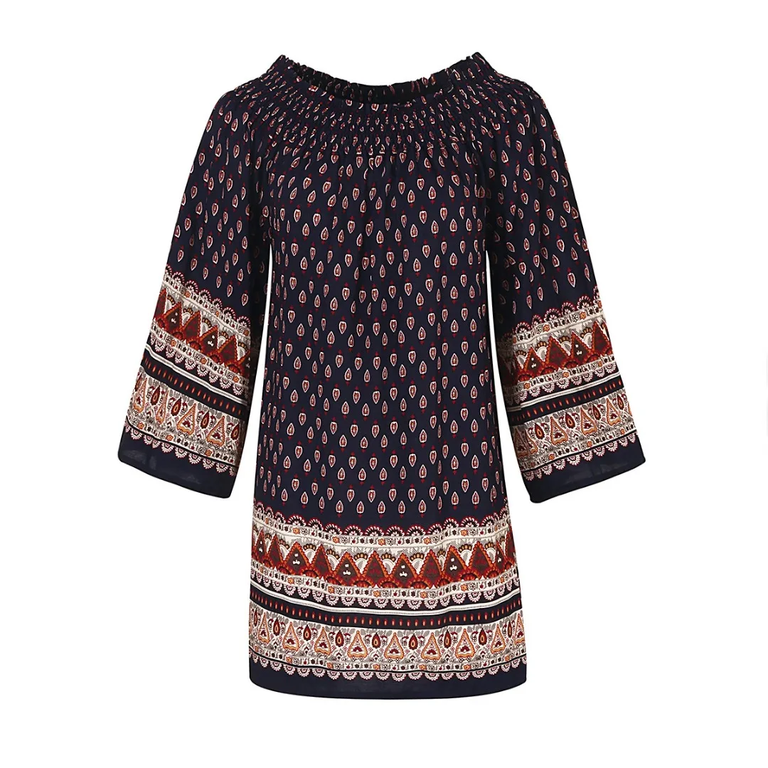 Women's summer new retro design holiday style slash-neck flare sleeve print dress loose casual lady Dress
Women's summer new retro design holiday style slash-neck flare sleeve print dress loose casual lady Dress