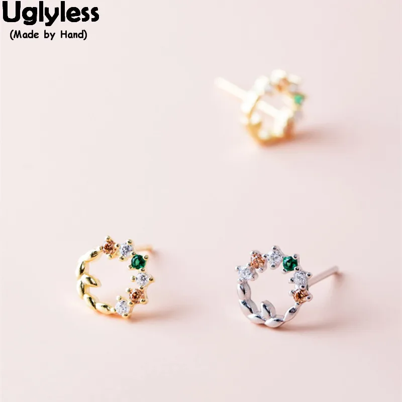 Uglyless 100% Real 925 Sterling Silver Garland Earrings for Women Colorful Zircon Crystals Wreath Stud Earrings MINI Brincos
Uglyless 100% Real 925 Sterling Silver Garland Earrings for Women Colorful Zircon Crystals Wreath Stud Earrings MINI Brincos