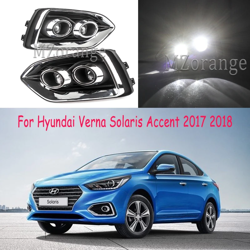 Фары для Hyundai Verna Solaris Accent 2017 2018 2019 автомобильные фары 2 шт. светодиодный дневные