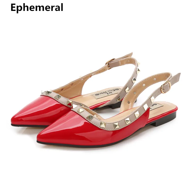 Ladies High Quality Rivets Back Strap Mixed Colors Pointy Toe Sandals For Dress Office Single Shoes Patent Leather Plus Size 48
Ladies High Quality Rivets Back Strap Mixed Colors Pointy Toe Sandals For Dress Office Single Shoes Patent Leather Plus Size 48