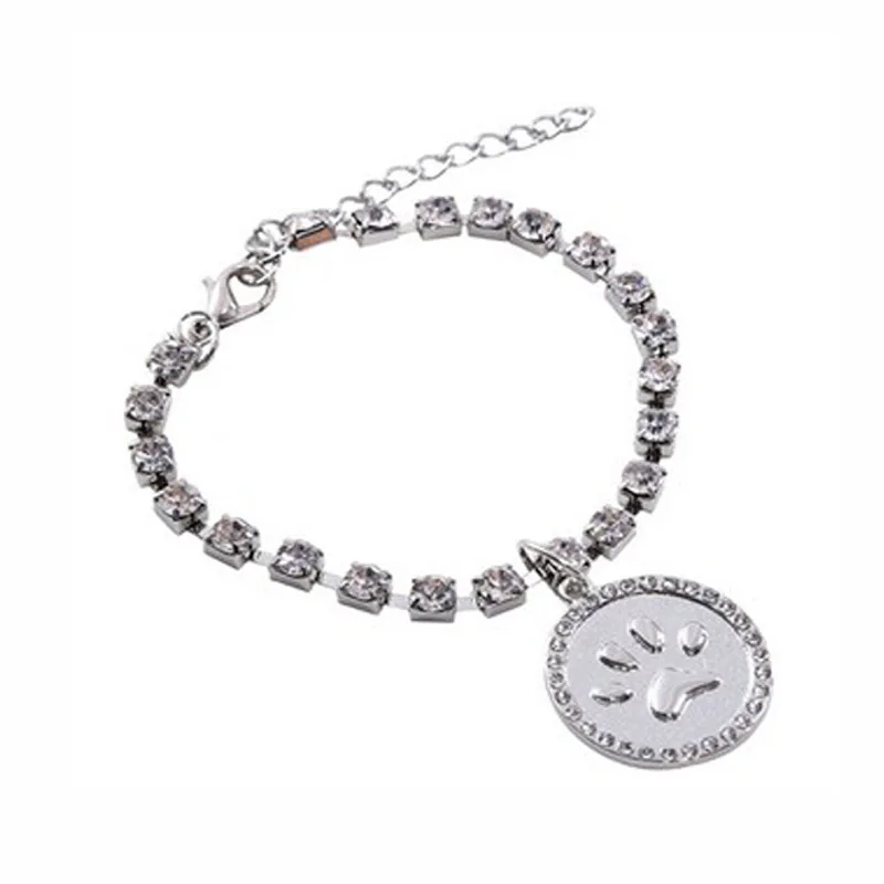 Мода Pet воротник алмаз Прекрасный Jewelry Bone следы товары для собак ошейник кошек