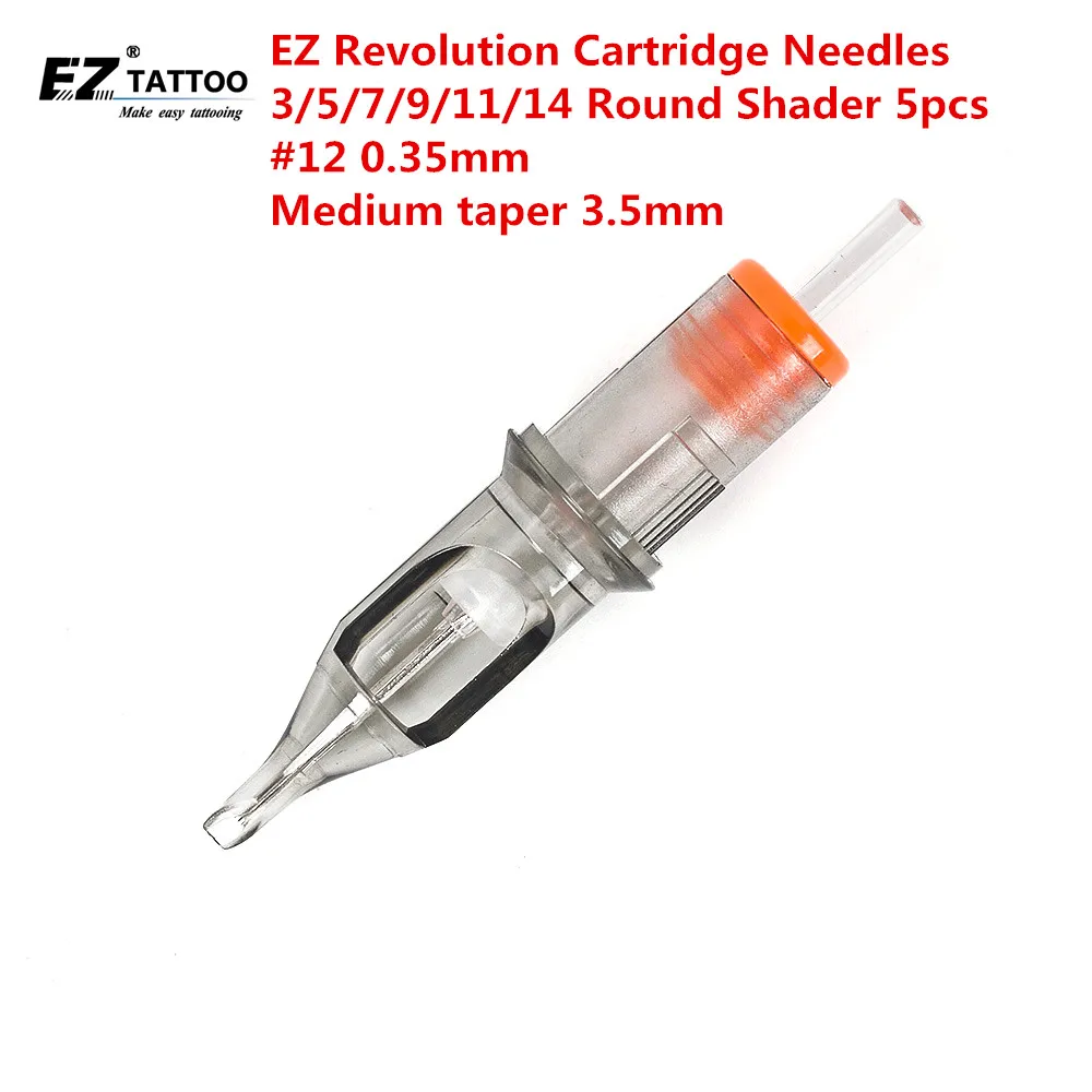 EZ Revolution Cartridge Tattoo Needles Round Shader #12 0.35mm Medium Taper 3.5mm for Cartridge Machine and Grips 5pcs/lot 
EZ Revolution Cartridge Tattoo Needles Round Shader #12 0.35mm Medium Taper 3.5mm for Cartridge Machine and Grips 5pcs/lot