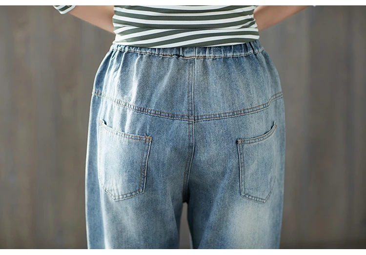 #4611 Plus Size Patchwork Vintage Wide Leg Boyfriend Ripped Jeans For Women Elastic Waist Loose Distressed Harem Jeans Female
#4611 Plus Size Patchwork Vintage Wide Leg Boyfriend Ripped Jeans For Women Elastic Waist Loose Distressed Harem Jeans Female