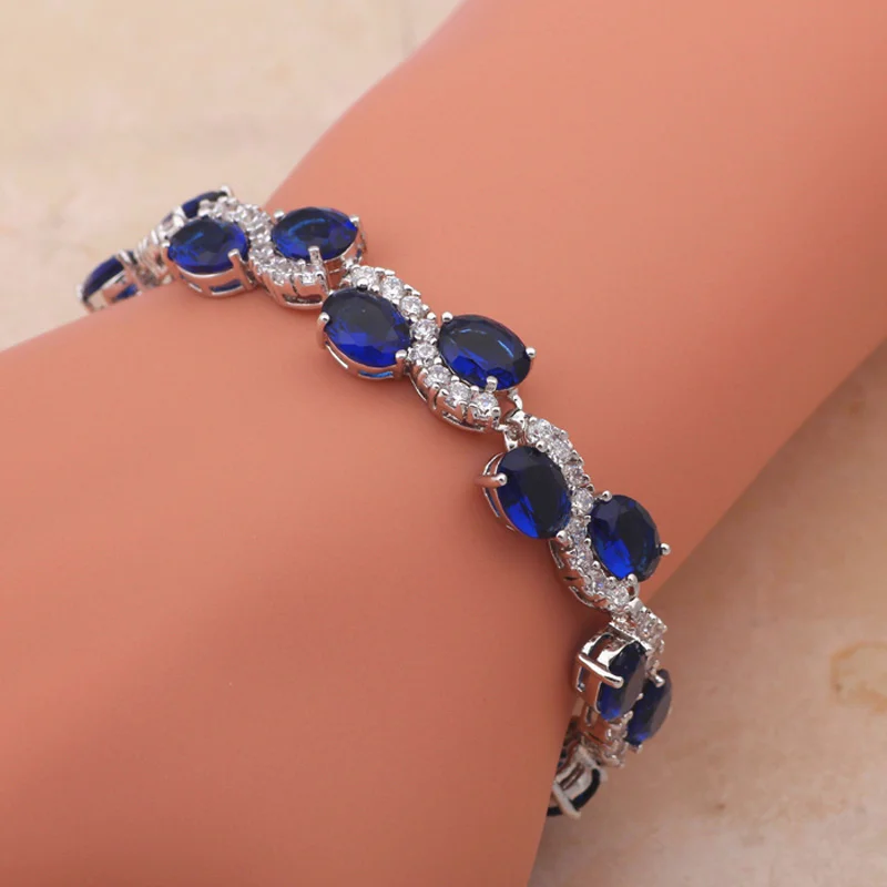 Bracelets Silver pleated zirconia Design AAA Zircon Blue Crystal Health Nickel & Lead free Fashion jewelry TB296
Bracelets Silver pleated zirconia Design AAA Zircon Blue Crystal Health Nickel & Lead free Fashion jewelry TB296