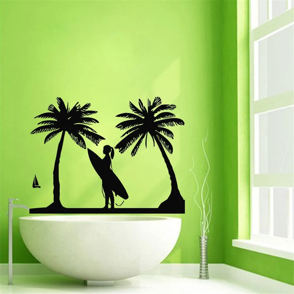 New Sport Surfing Vinyl Wall Sticker Surf Board Palm Super Girl Art Vinyl Decal Bedroom Living Room Removeable Home Decoration
New Sport Surfing Vinyl Wall Sticker Surf Board Palm Super Girl Art Vinyl Decal Bedroom Living Room Removeable Home Decoration
