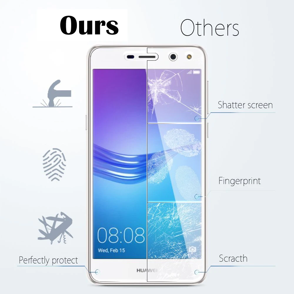 Защитное стекло закаленное 9H для HUAWEI Y5 2017 / Y6 MYA L22 L21 | Мобильные телефоны и