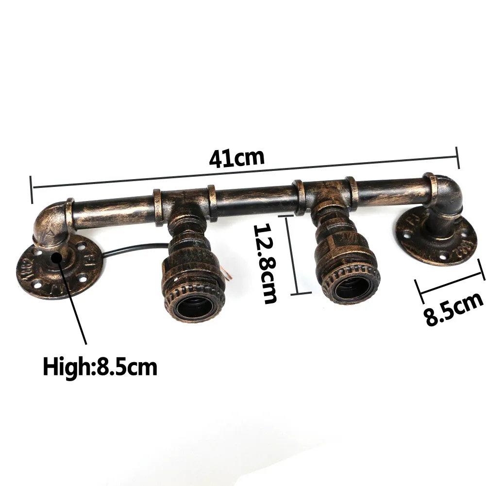Industrial Vintage Style Rust Color 2 Heads Water Pipe Wall Lamp Water Pipe Light Bars Light Bedroom Room Light
Industrial Vintage Style Rust Color 2 Heads Water Pipe Wall Lamp Water Pipe Light Bars Light Bedroom Room Light