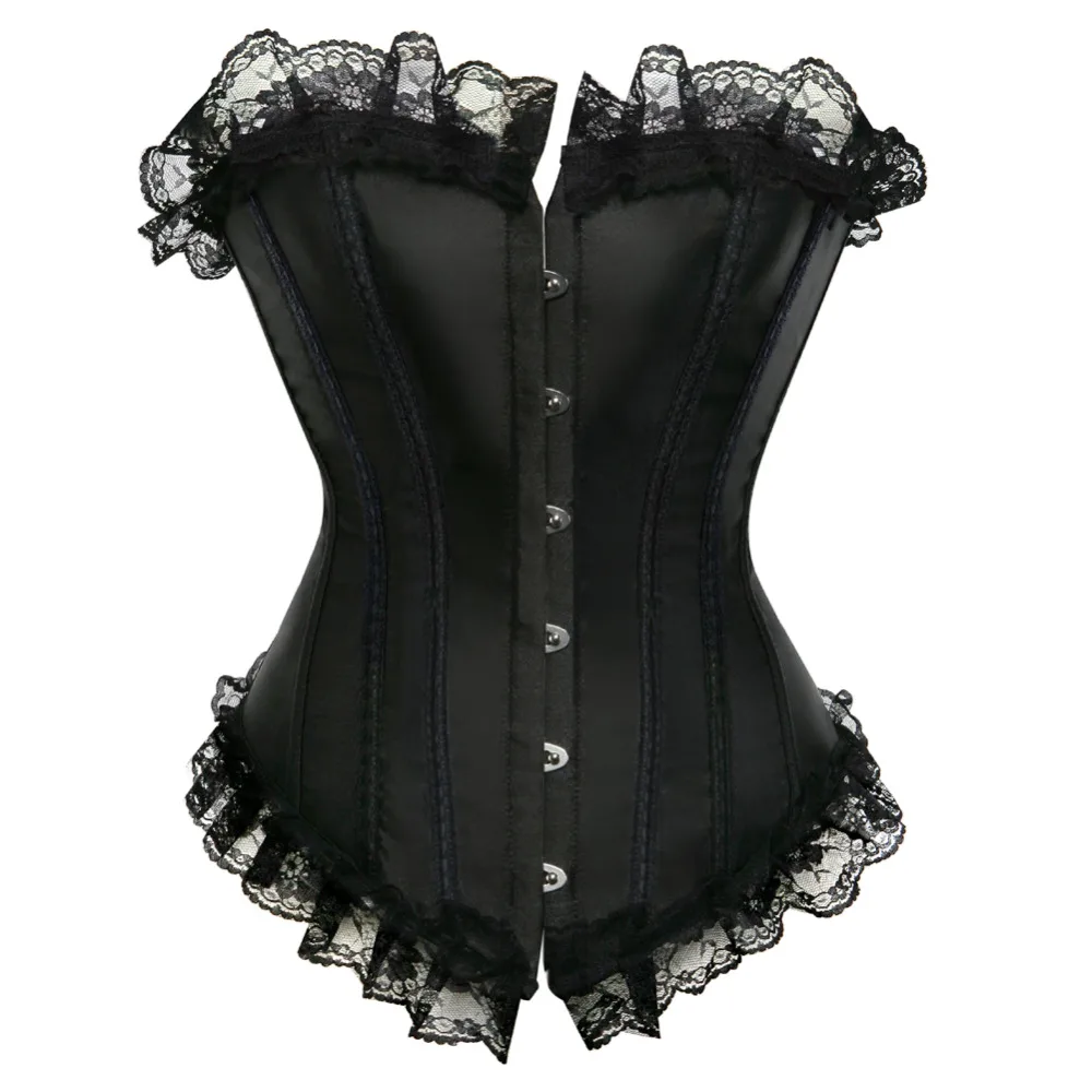 Women Sexy Corsets Satin Lace up Boned Overbust Corset and Bustier Trim Showgirl Sipe Lingerie
Women Sexy Corsets Satin Lace up Boned Overbust Corset and Bustier Trim Showgirl Sipe Lingerie