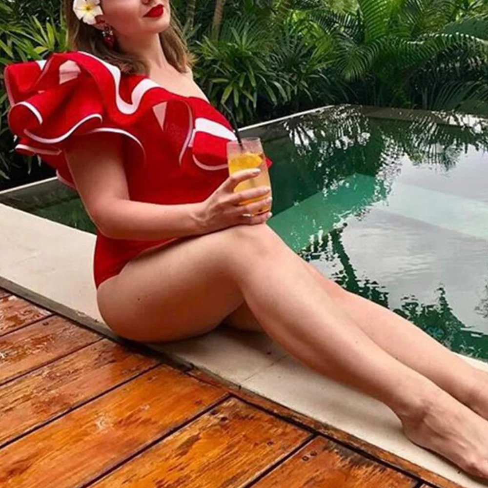 One Shoulder Jumpsuits Spliced Women Bodycon Summer Bodysuits Sexy Sleeveless Red Casual Beachwear Party Swimwear Female Rompers
One Shoulder Jumpsuits Spliced Women Bodycon Summer Bodysuits Sexy Sleeveless Red Casual Beachwear Party Swimwear Female Rompers