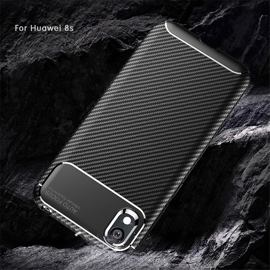 Для Huawei 8s Чехол Мягкий Силиконовый ТПУ углеродное волокно текстурированный