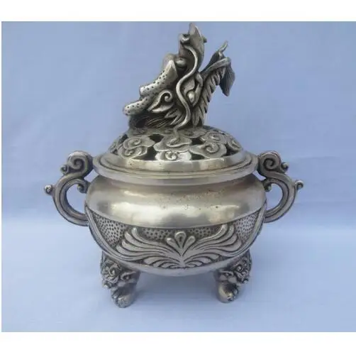 Antique Antiques Old Handwork Tibet Silver Carved Dragon's Head Incense Burner/Sculpture Free shipping Shipping
Antique Antiques Old Handwork Tibet Silver Carved Dragon's Head Incense Burner/Sculpture Free shipping Shipping