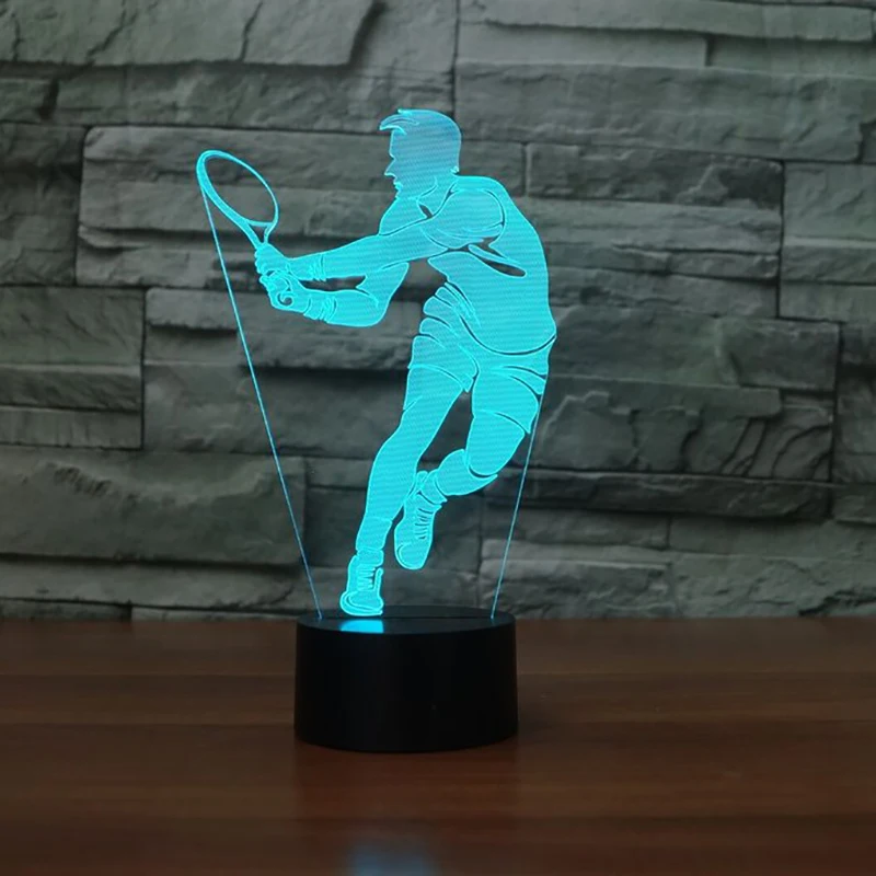 Novelty Tennis Men 7 Colorful 3D Lamp Creative Touch Table Lamp Luminaria USB LED Baby Sleep Night Light Bedroom Decor Kids Gift
Novelty Tennis Men 7 Colorful 3D Lamp Creative Touch Table Lamp Luminaria USB LED Baby Sleep Night Light Bedroom Decor Kids Gift