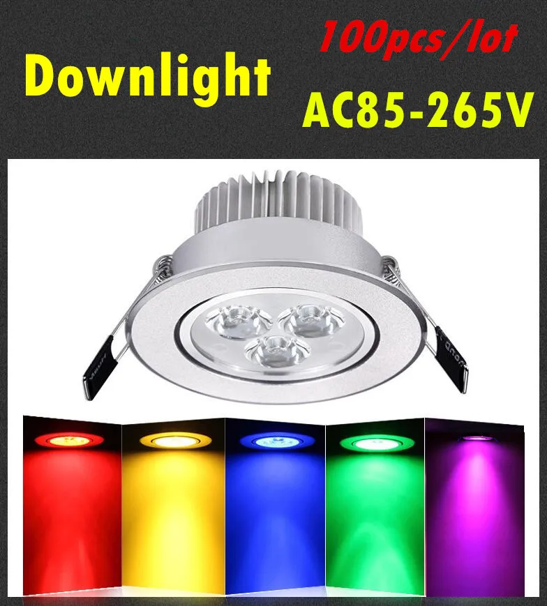 100pcs/lot LED Downlight 3W 4W 5W 7W LED Ceiling Down Lights Recessed LED Downlight Red Blue Green Yellow Purple AC85-265V
100pcs/lot LED Downlight 3W 4W 5W 7W LED Ceiling Down Lights Recessed LED Downlight Red Blue Green Yellow Purple AC85-265V