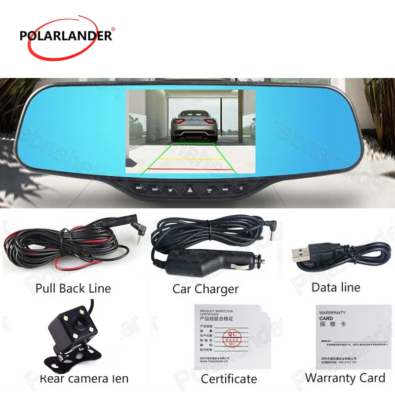 4.3 Inch Rearview Mirror Car DVR Dual Lens Registrar Camcorder with rear camera night vision dash cam black box
4.3 Inch Rearview Mirror Car DVR Dual Lens Registrar Camcorder with rear camera night vision dash cam black box