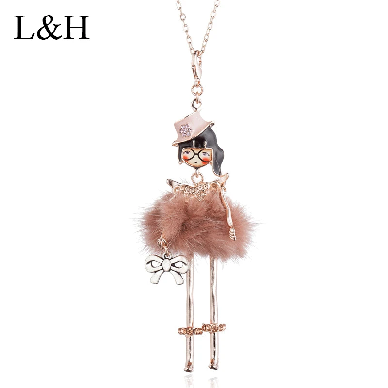 Cute Rhinestone Fur Dressed Glasses Girl Pendant Necklace Long Chain Collar New Handmade Statement Jewelry For Women Bijoux
Cute Rhinestone Fur Dressed Glasses Girl Pendant Necklace Long Chain Collar New Handmade Statement Jewelry For Women Bijoux