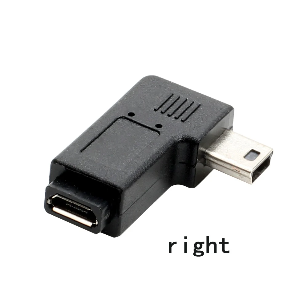 Мини usb папа к Micro гнезду 90 270 градусов угол конвертер Разъем синхронизации данных