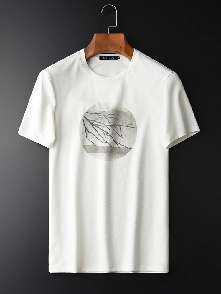 Minglu Printed And Embroidered Men's T-shirts New Summer Fashion Slim Short Sleeve Round Collar White Men's Tees M 2XL 3XL 4XL
Minglu Printed And Embroidered Men's T-shirts New Summer Fashion Slim Short Sleeve Round Collar White Men's Tees M 2XL 3XL 4XL