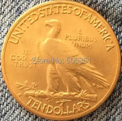 24- K gold plated 1916-S Indian head $10 gold coin COPY